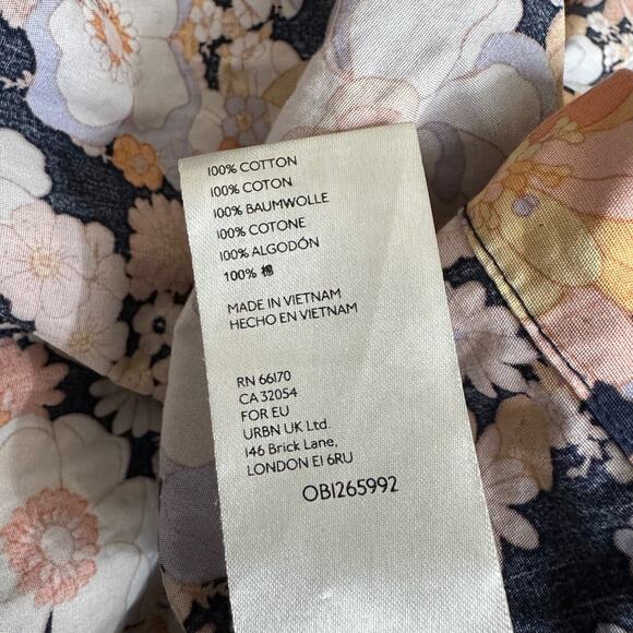 FREE PEOPLE Park Slope Maxi Dress Orange Floral Tiered Swing Boho Fairy - Picture 11 of 14